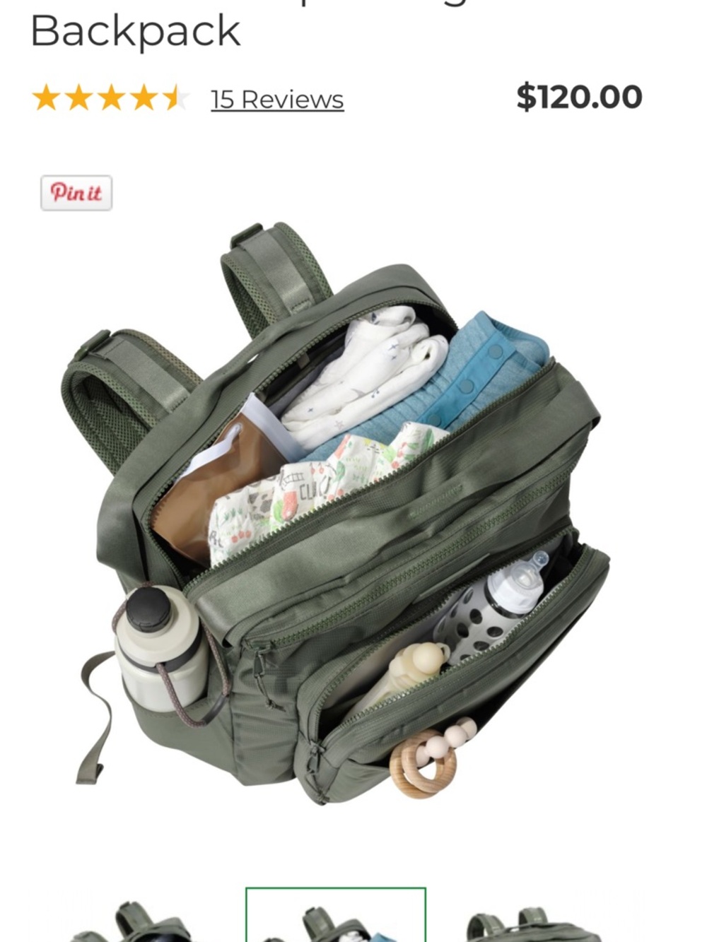 L.L. Bean Teal Blue Diaper Bag or Great Computer Backpack - Picture 4 of 16